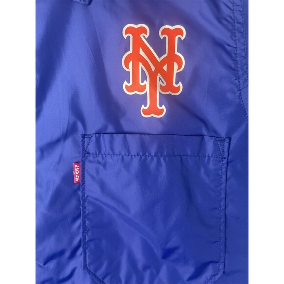 Levis Windbreaker Jacket New York Mets Mens Small 40 Blue Lightweight MLB - Picture 2 of 11